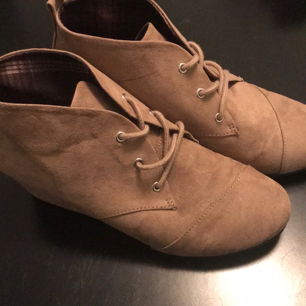 Suede Wedge Booties